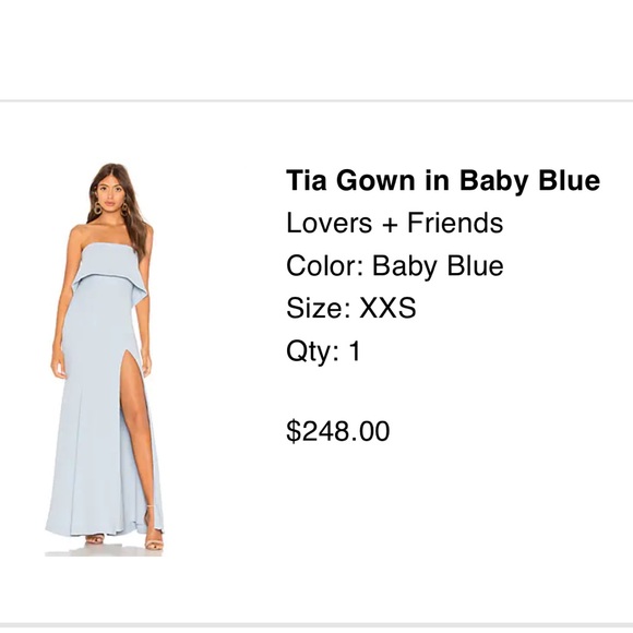 Lovers + Friends Tia Gown in Baby Blue - Picture 2 of 2